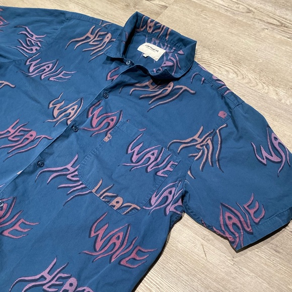 Carhartt WIP Heat Wave Button Up Shirt Men’s Size XXL - Picture 2 of 5